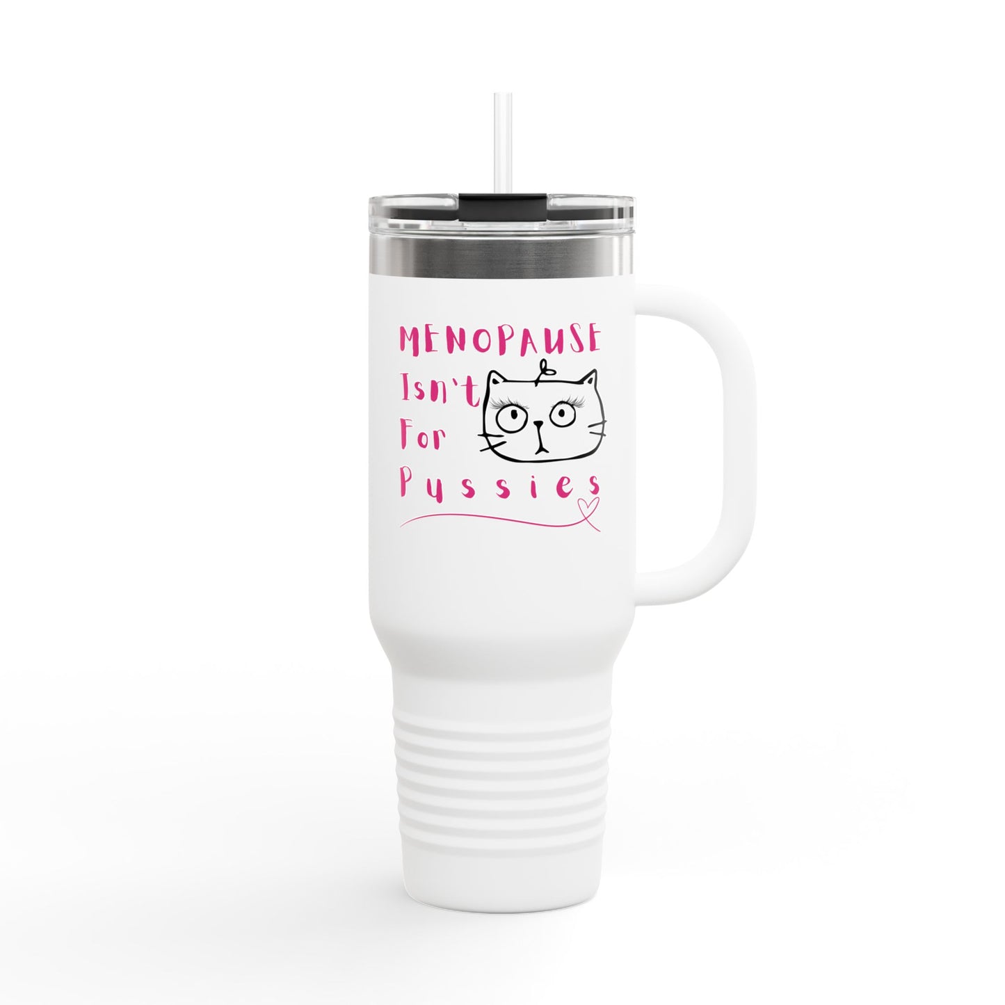 Baffled Betty Insulated Travel Mug – Sip, Smile & Stay Refreshed - Menopause Isn't for Pussies, 40oz