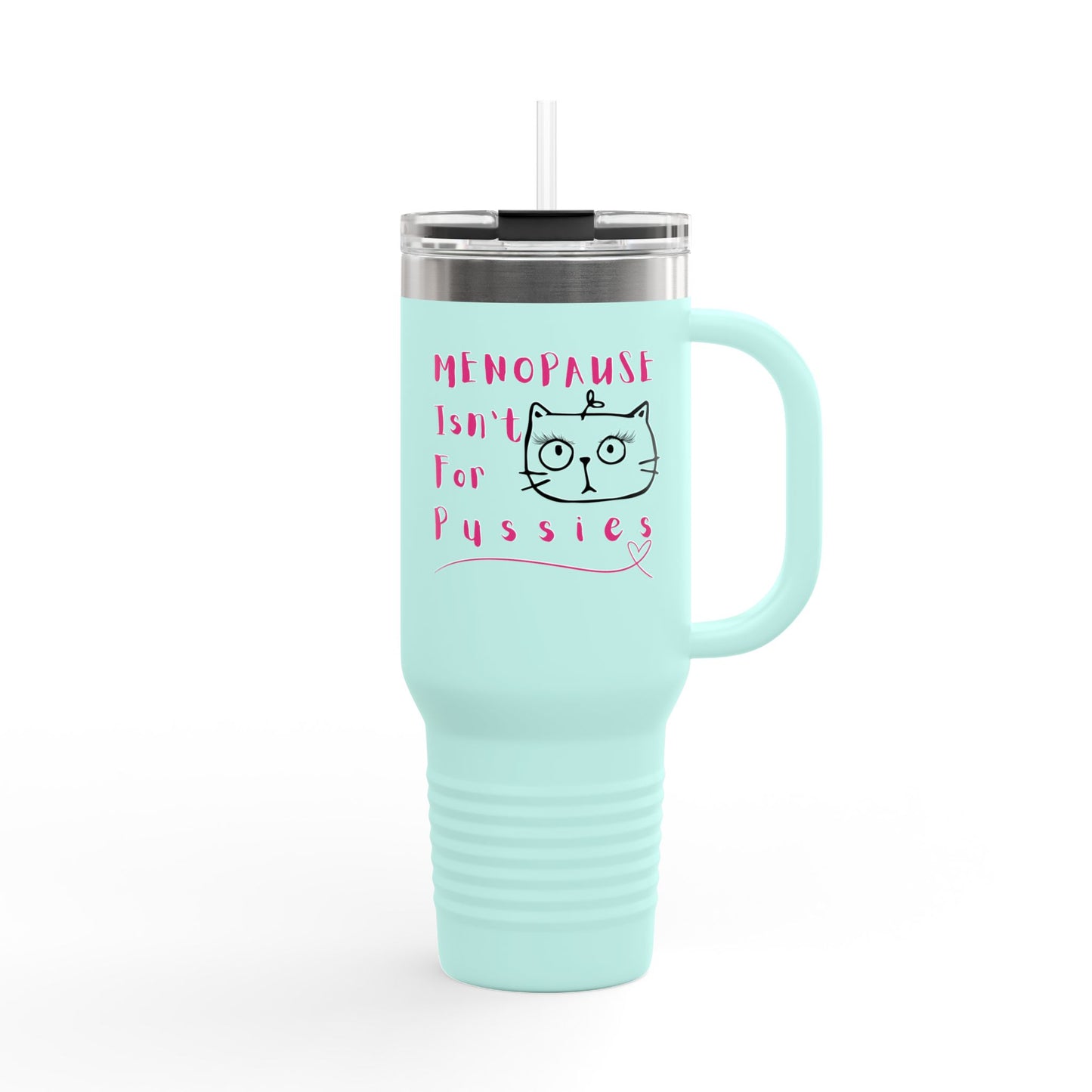 Baffled Betty Insulated Travel Mug – Sip, Smile & Stay Refreshed - Menopause Isn't for Pussies, 40oz